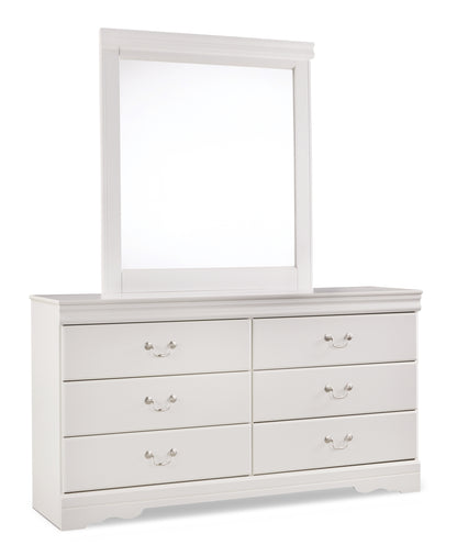 Anarasia White Queen Sleigh Headboard, Dresser and Mirror - B129B19