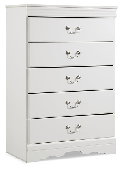 Anarasia White Twin Sleigh Bed and Chest - B129B16