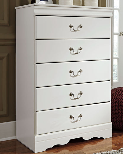 Anarasia White Twin Sleigh Bed and Chest - B129B16