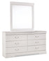 Anarasia White Twin Sleigh Headboard, Dresser and Mirror - B129B18