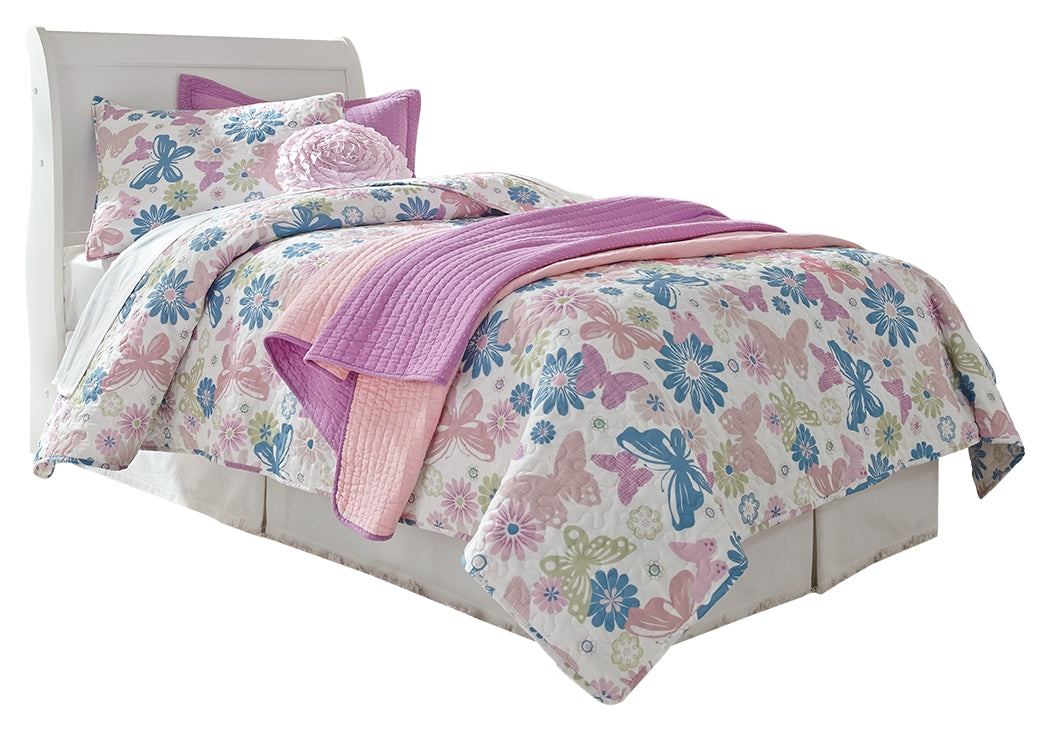 Anarasia White Twin Sleigh Headboard, Dresser and Mirror - B129B18