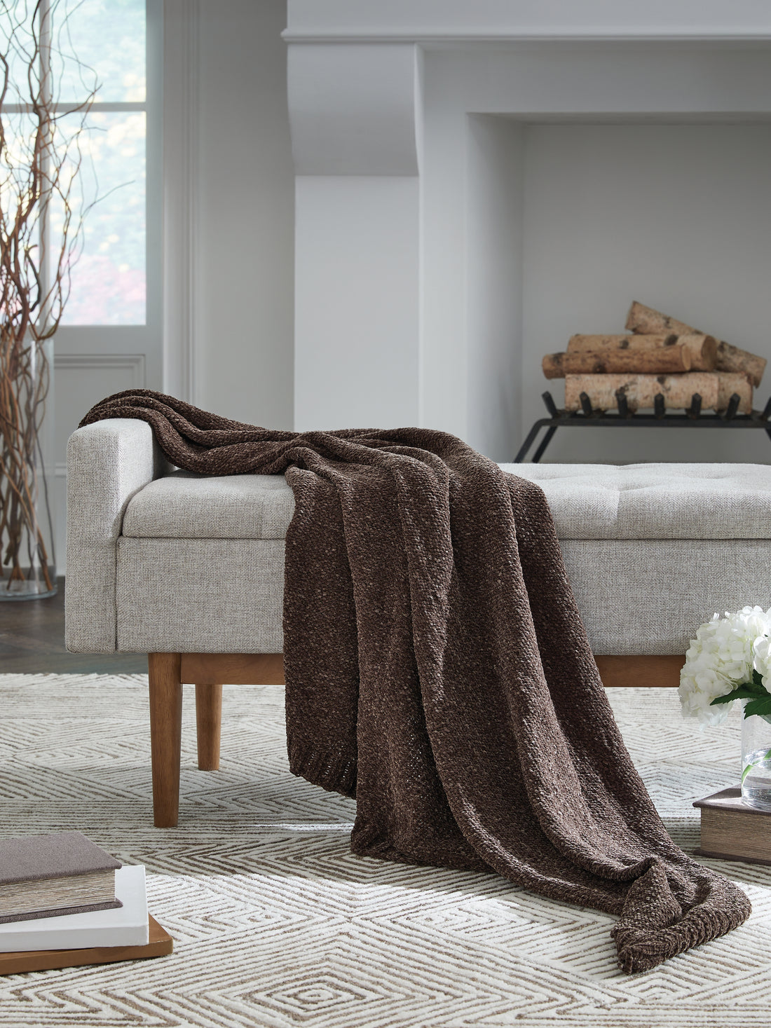 Anawood Brown Throw (Set of 3) - A1001098