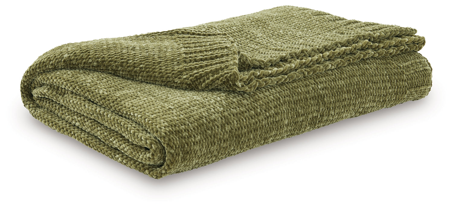 Anawood Olive Green Throw (Set of 3) - A1001178