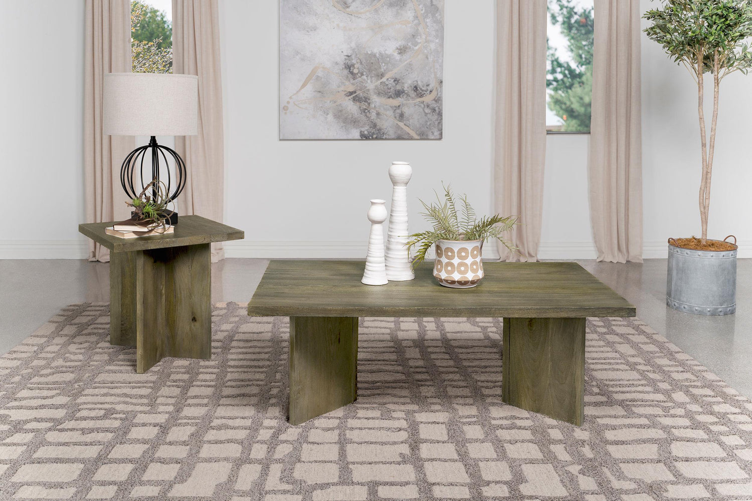 Andando 2-piece Coffee and End Table Set Mango Brown - 708498-S2