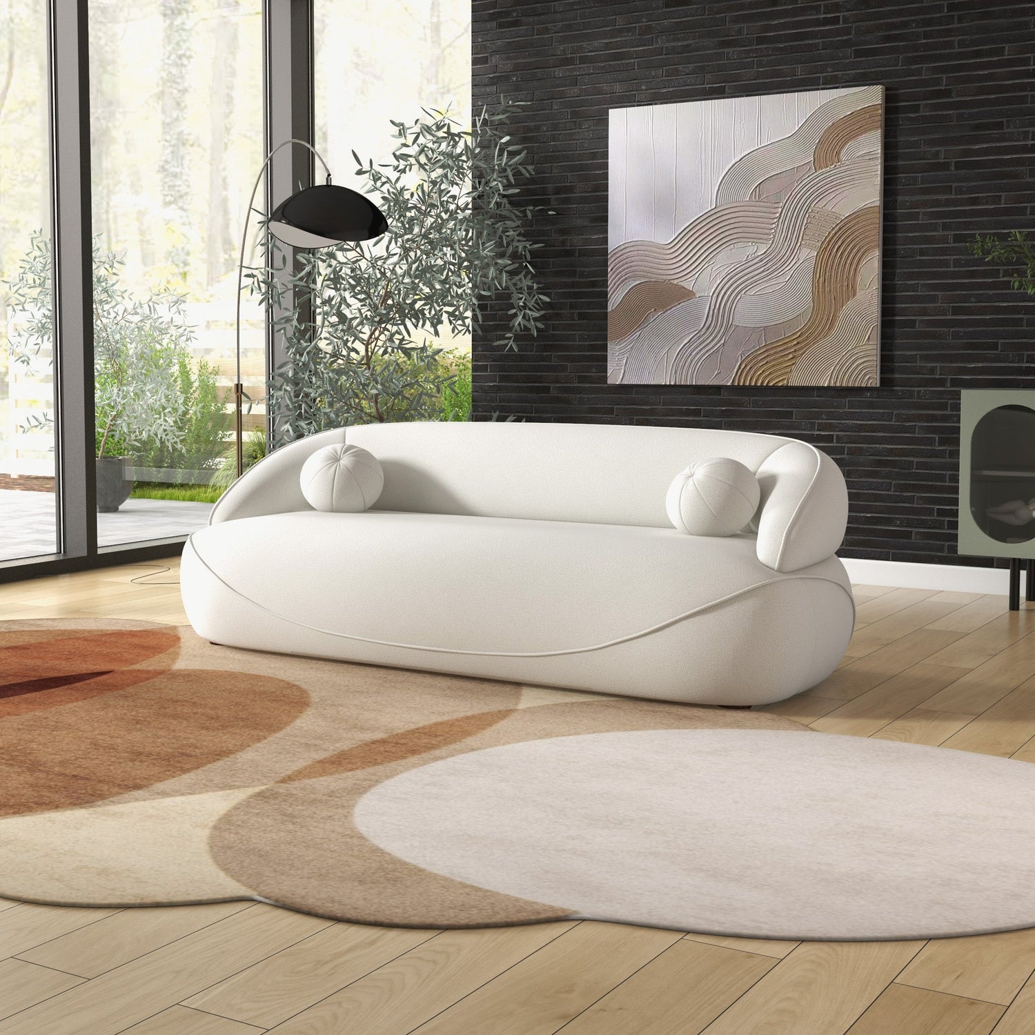 Andrew Beige Boucle Sofa - SOF00304501