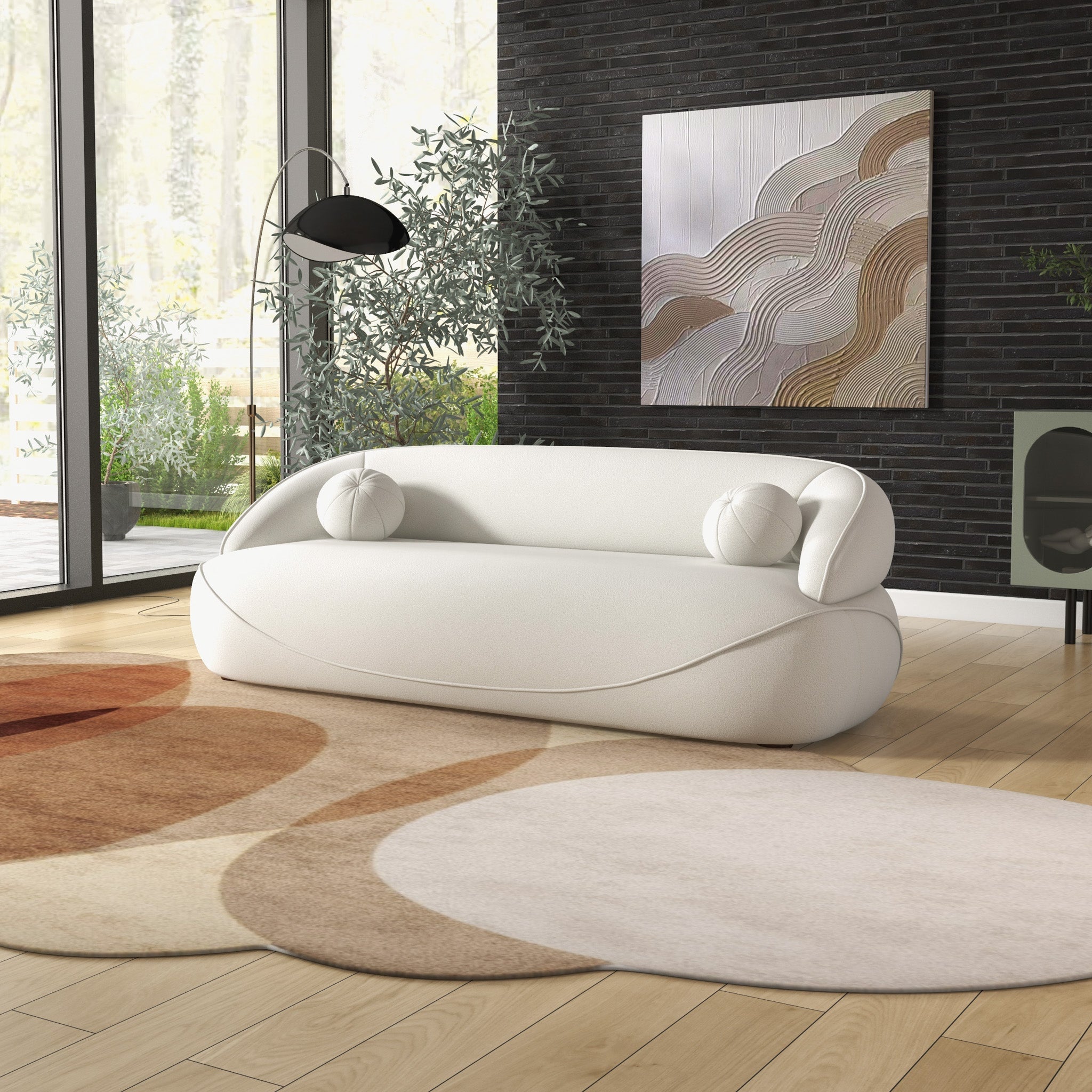 Andrew Beige Boucle Sofa - SOF00304501