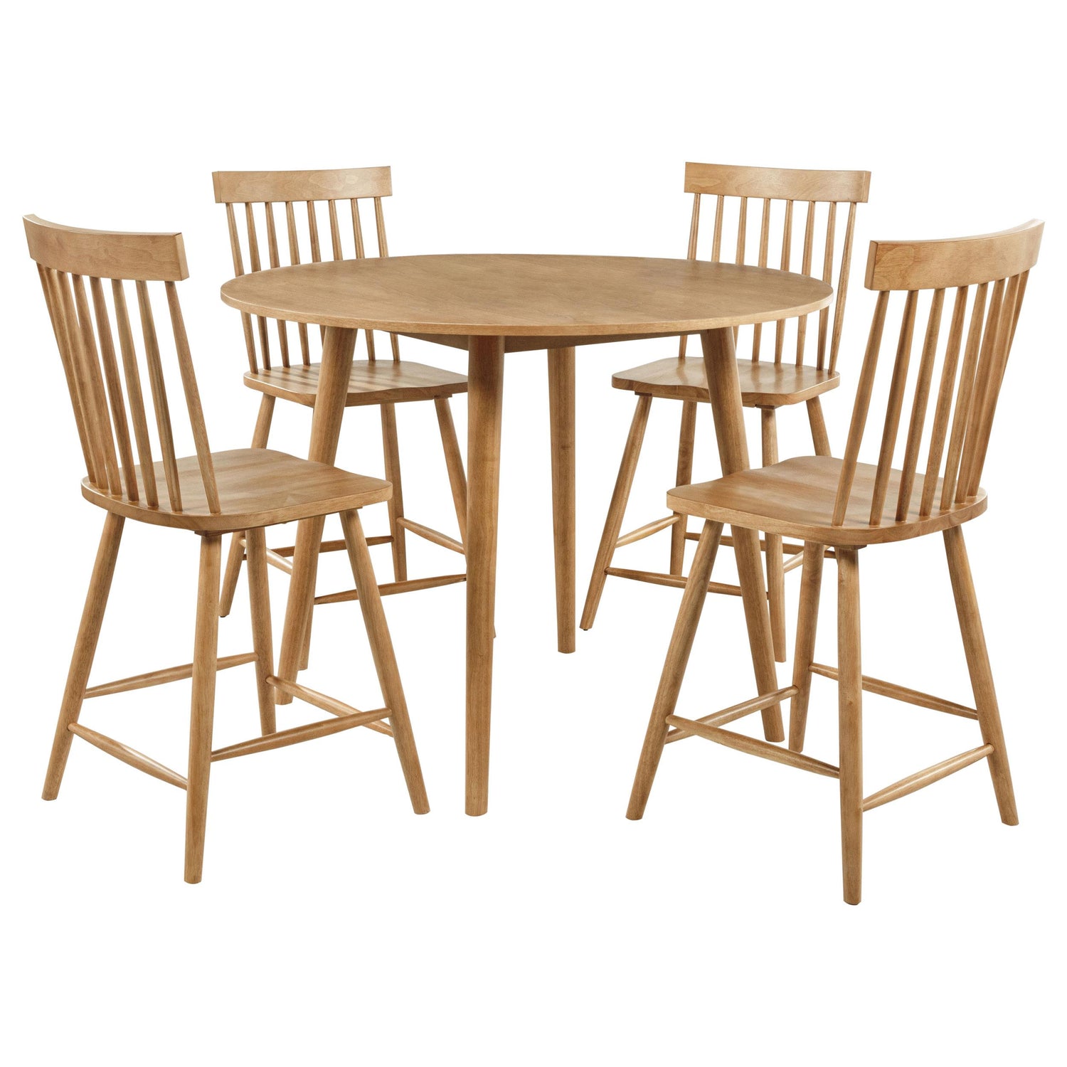 Andrews 5-piece Round Counter Height Dining Set Light Ash - 122508-S5