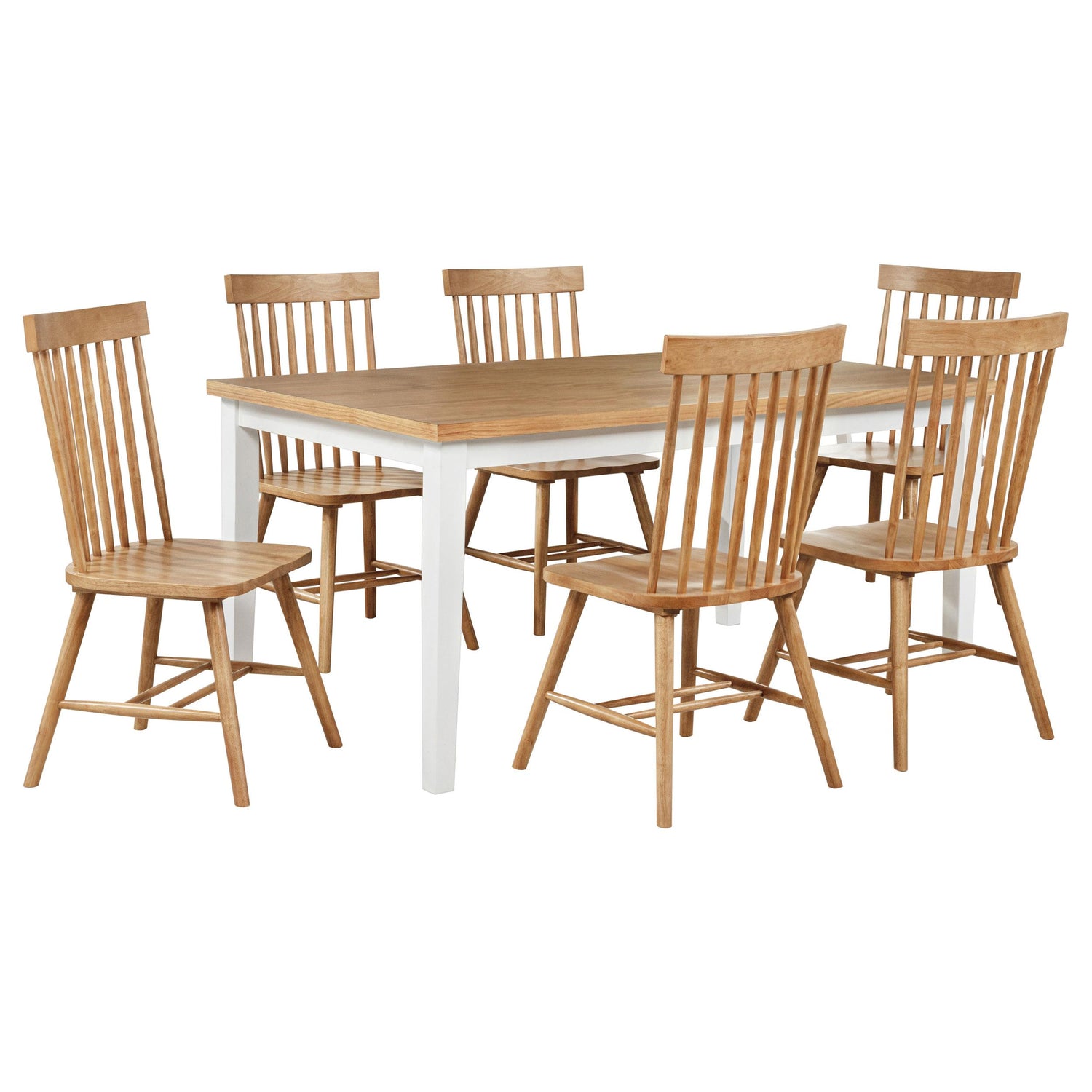Andrews 7-piece Rectangular Dining Set Light Ash and White - 122501-S7