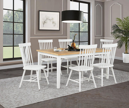 Andrews 7-piece Rectangular Dining Set Light Ash and White - 122501-S7W