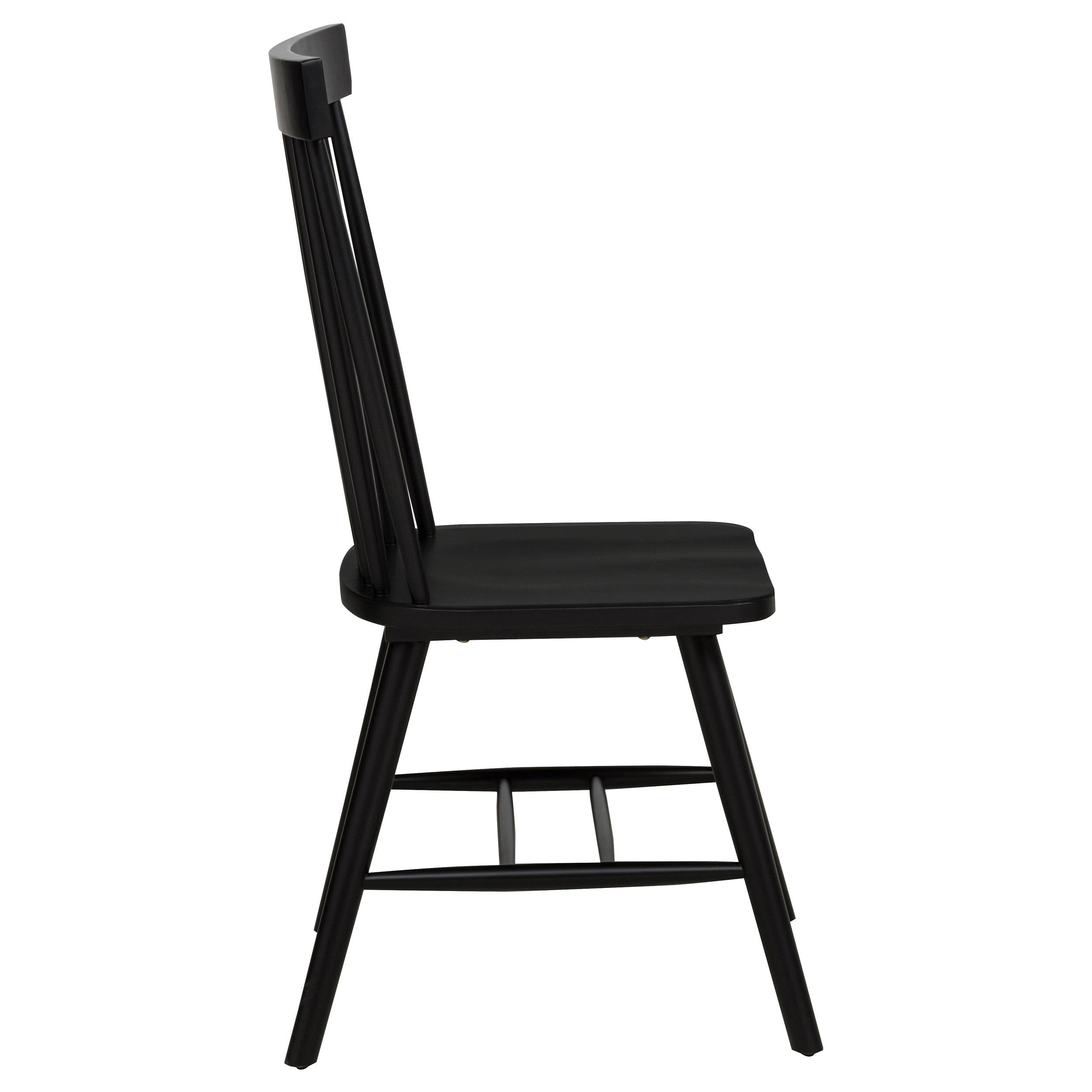 Andrews Windsor Spindle Back Dining Side Chair Black - 122502BLK
