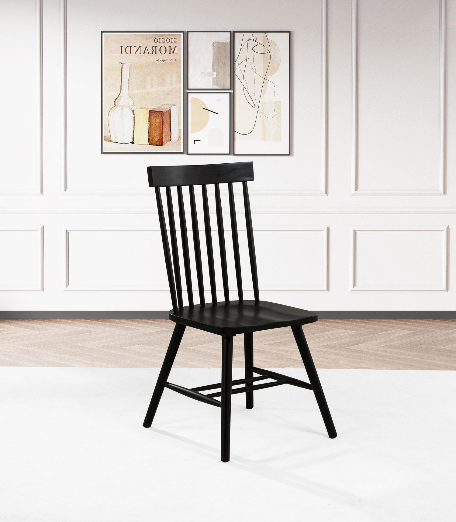 Andrews Windsor Spindle Back Dining Side Chair Black - 122502BLK