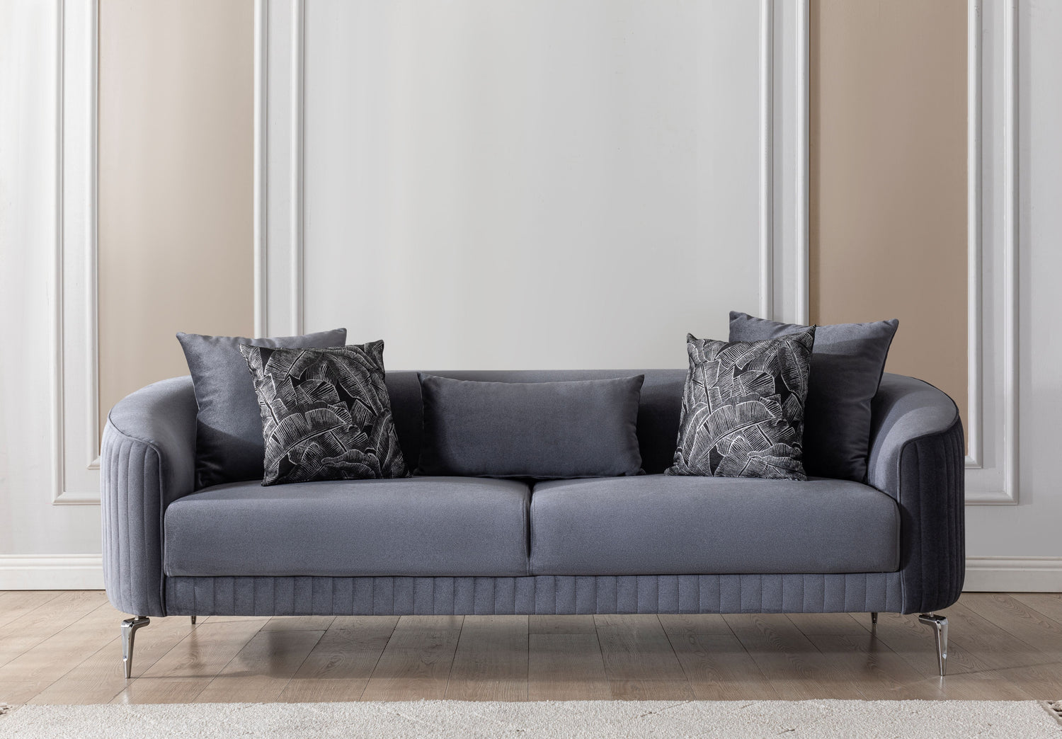 Angela Gray Velvet Sofa 91" &amp; Loveseat 71" - ANGELAGRY-SL