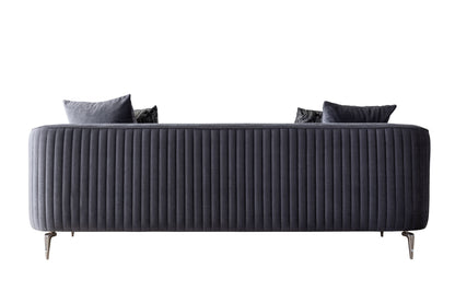 Angela Gray Velvet Sofa 91" &amp; Loveseat 71" - ANGELAGRY-SL