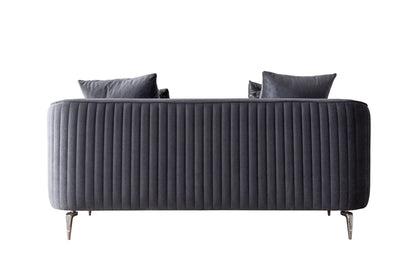 Angela Gray Velvet Sofa 91" &amp; Loveseat 71" - ANGELAGRY-SL