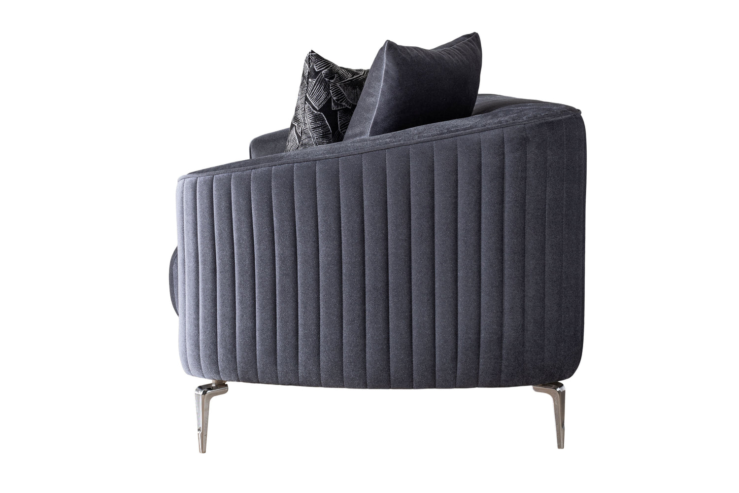 Angela Gray Velvet Sofa 91" &amp; Loveseat 71" - ANGELAGRY-SL