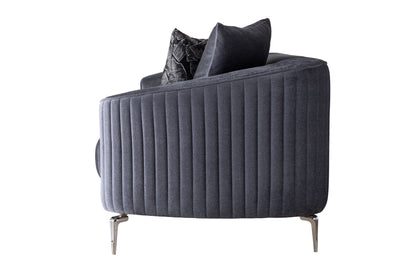 Angela Gray Velvet Sofa 91" &amp; Loveseat 71" - ANGELAGRY-SL
