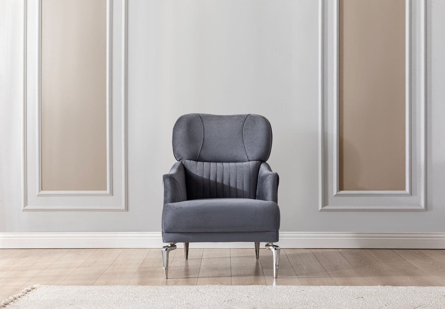 Angela Gray Velvet Sofa 91" &amp; Loveseat 71" - ANGELAGRY-SL