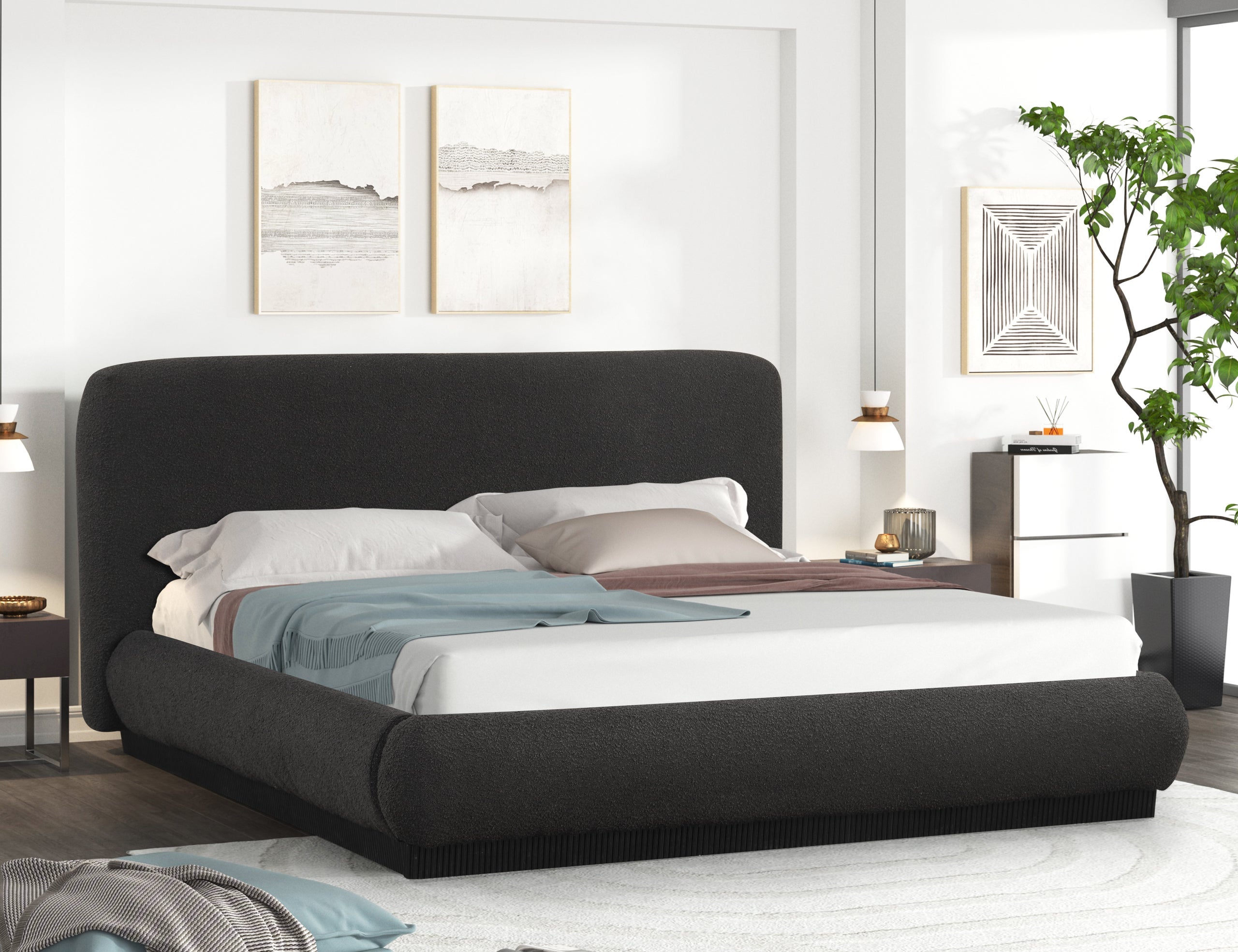 Annie Black Platform Bed - Queen, King *KING - ANNIE BLACK KING