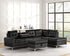 Anserra Black Reversible Sectional + Ottoman Set - ANSERRA BLACK
