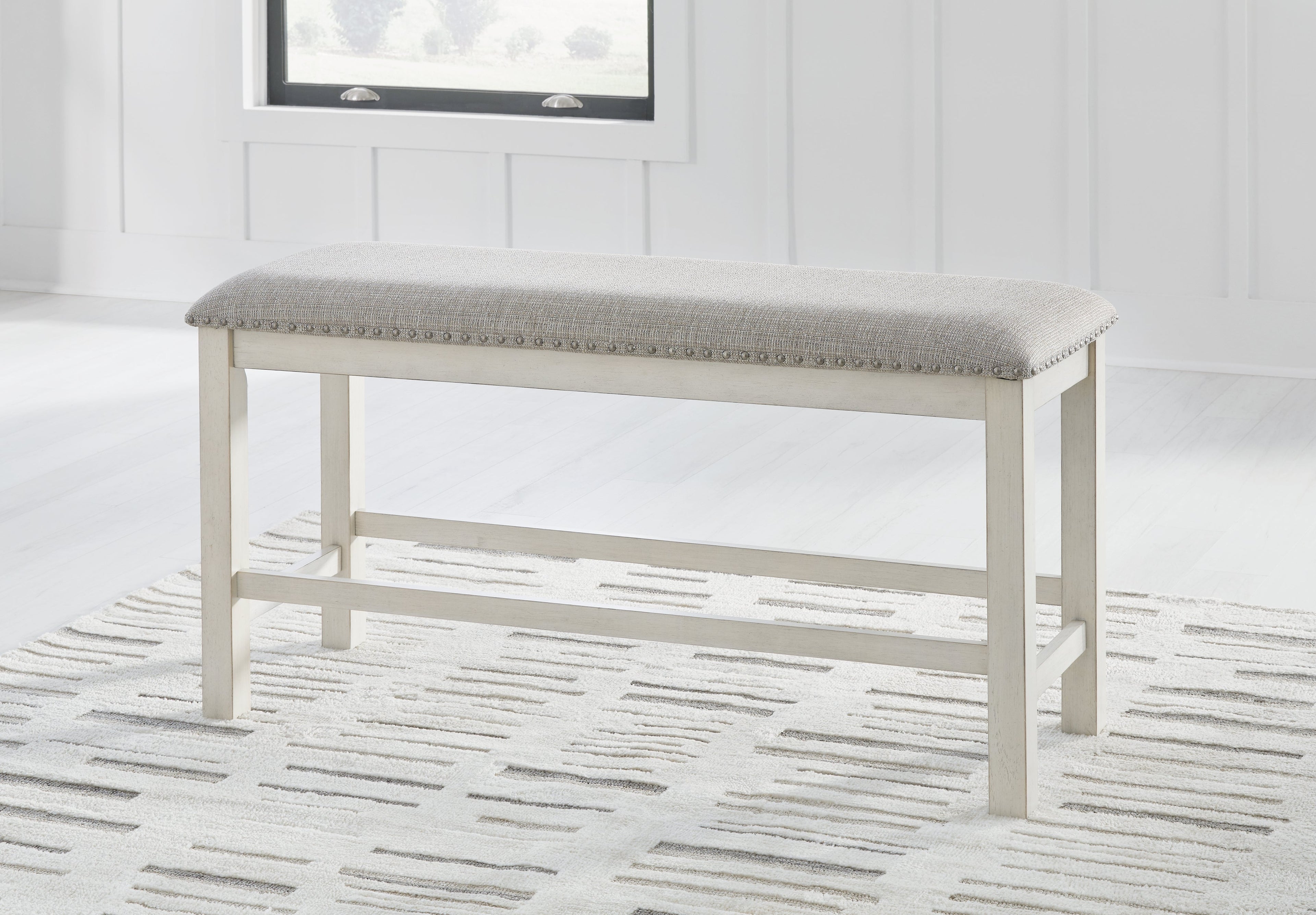 Antique White Robbinsdale Counter Height Dining Table and 2 Barstools and Bench - PKG016726