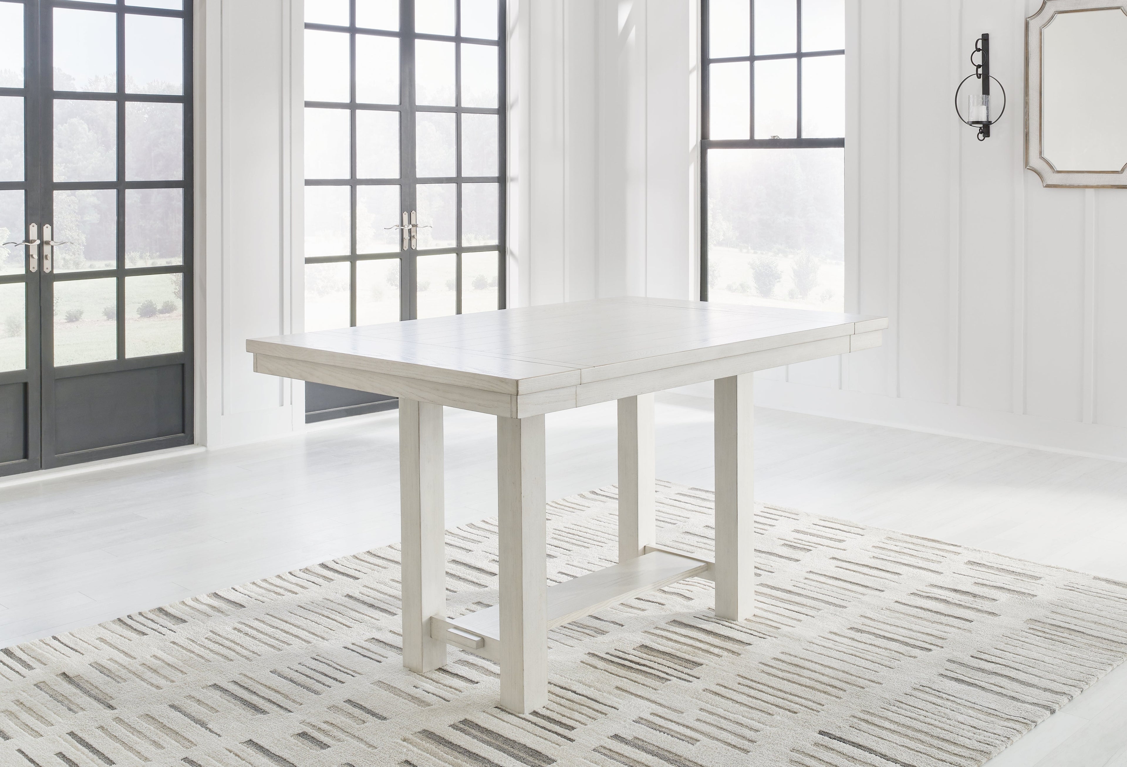 Robbinsdale Counter Height Dining Table and 4 Barstools in Antique White from Ashley - Luna Furniture