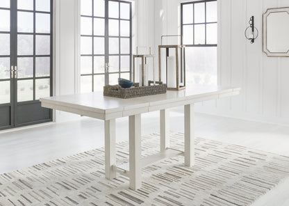 Robbinsdale Counter Height Dining Table and 6 Barstools in Antique White from Ashley - Luna Furniture