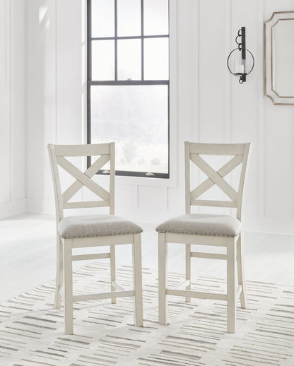 Antique White Robbinsdale Counter Height Dining Table and 8 Barstools - PKG016725