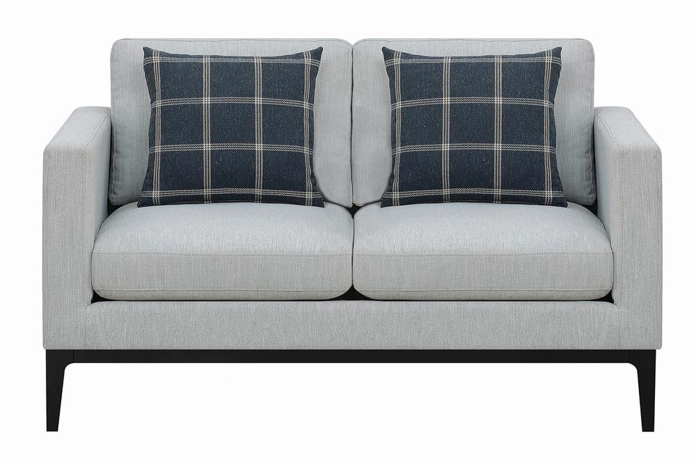 Apperson Light Gray Cushioned Back Loveseat from Coaster - Luna Furniture