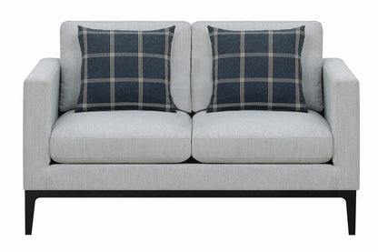 Apperson Light Gray Cushioned Back Loveseat from Coaster - Luna Furniture