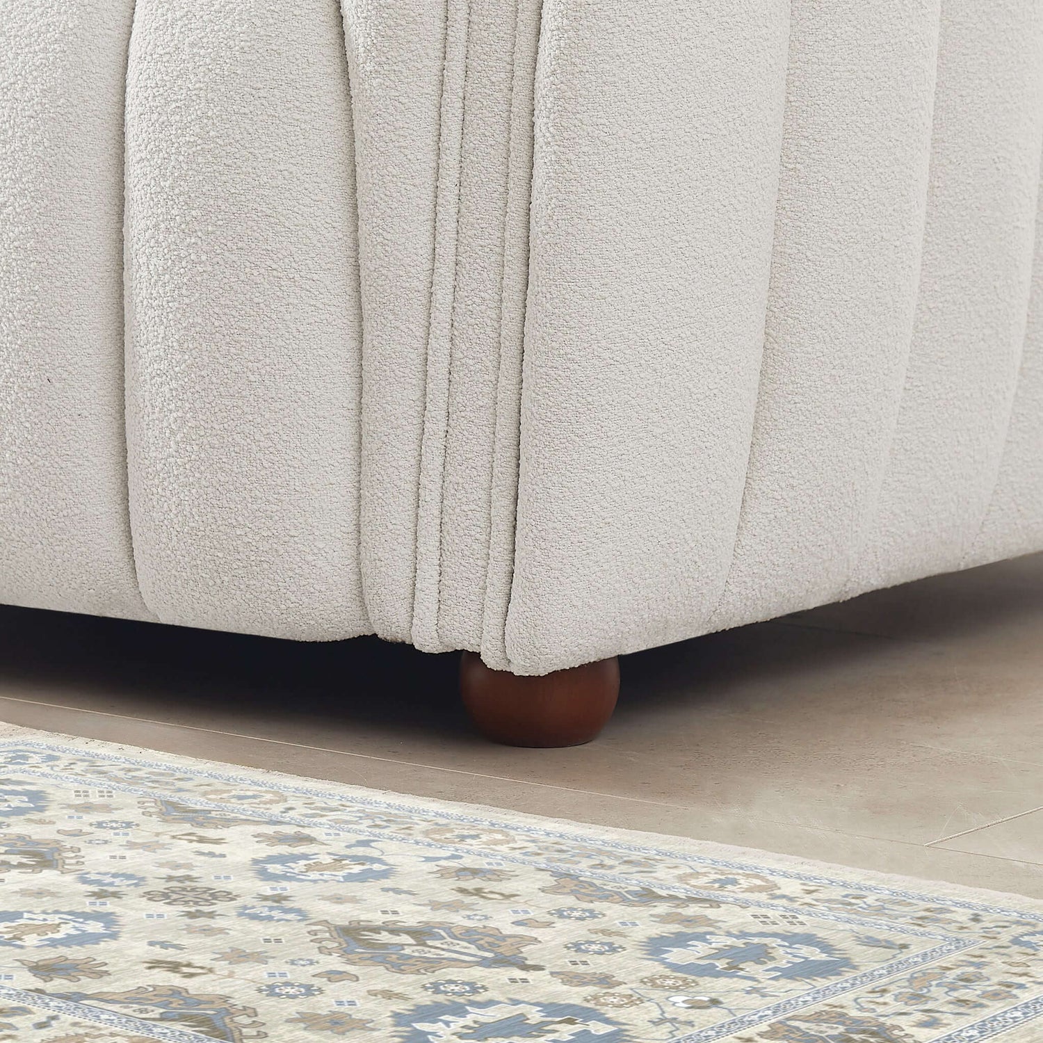 April Mid Century Modern Luxury Tight Back Beige Boucle Couch - SOF00303611