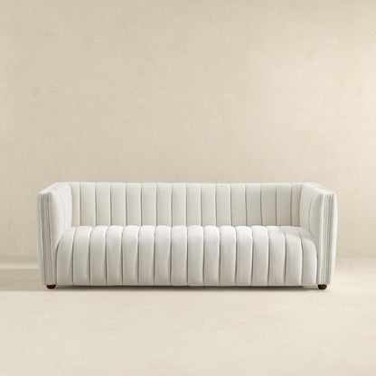 April Mid Century Modern Luxury Tight Back Beige Boucle Couch - SOF00303611