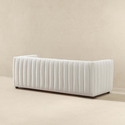 April Mid Century Modern Luxury Tight Back Beige Boucle Couch - SOF00303611
