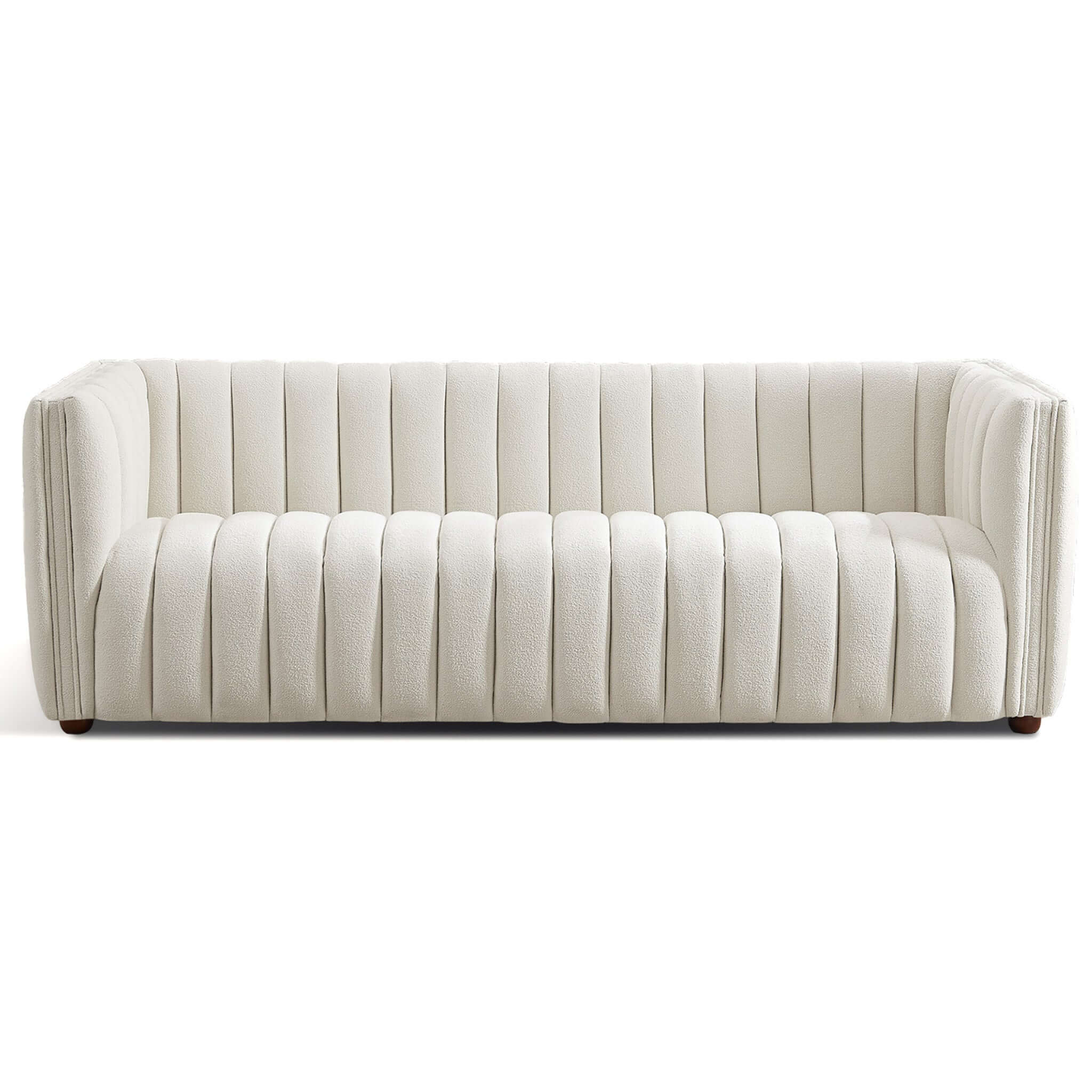 April Mid Century Modern Luxury Tight Back Beige Boucle Couch - SOF00303611