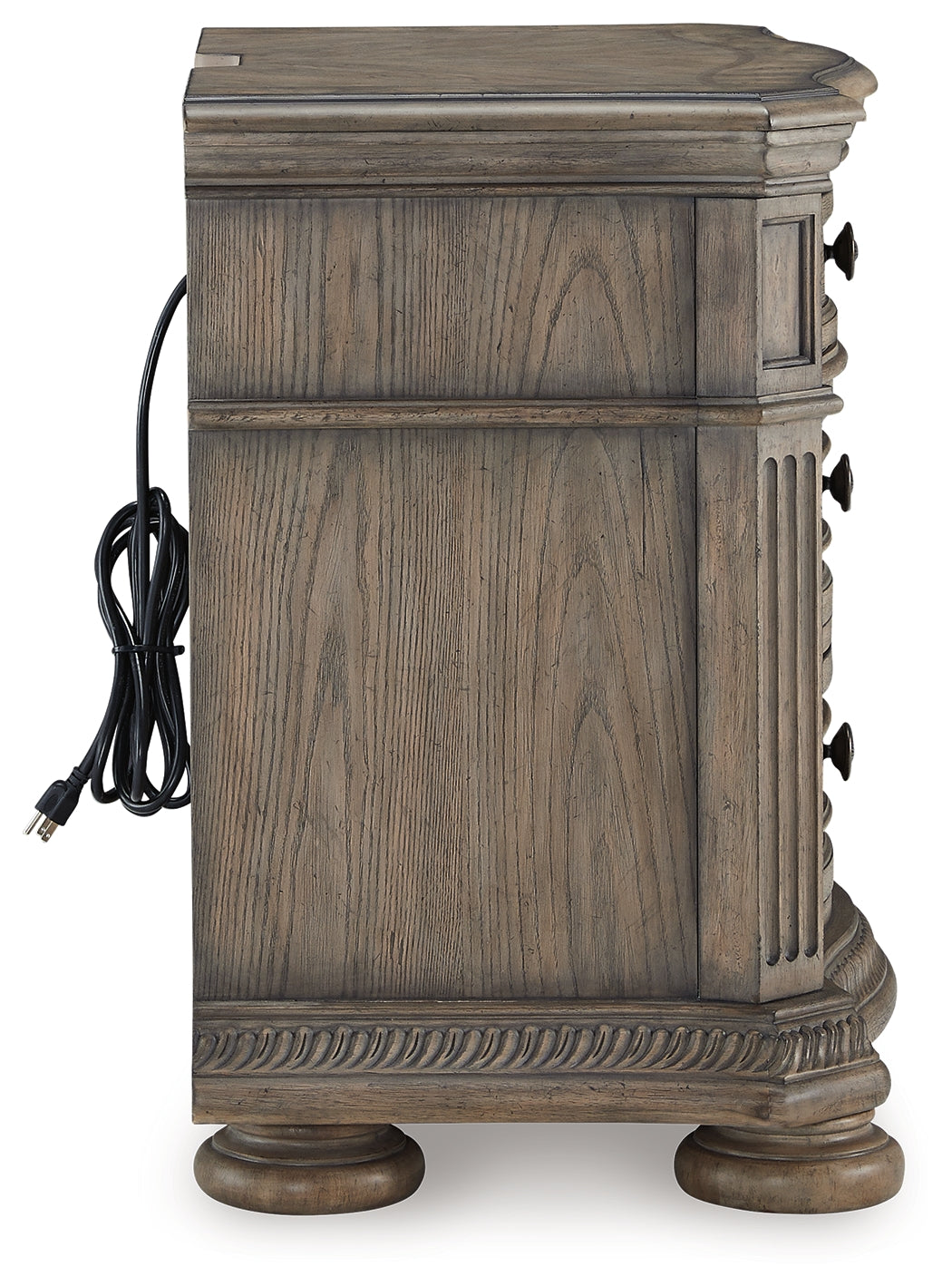 Ardenfield King Upholstered Sleigh Bed with Mirrored Dresser and Nightstand in Light Brown from Ashley - Luna Furniture