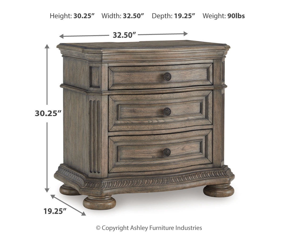 Ardenfield King Upholstered Sleigh Bed with Mirrored Dresser and Nightstand in Light Brown from Ashley - Luna Furniture