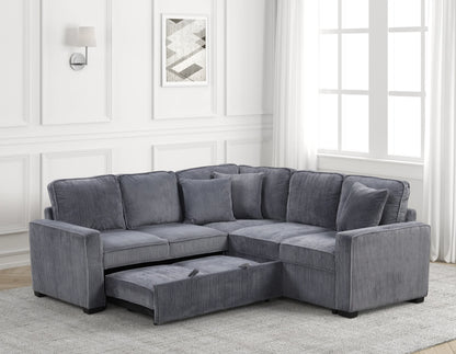 Ariel Charcoal Sectional With Pull-Out Bed - ARIEL CHARCOAL