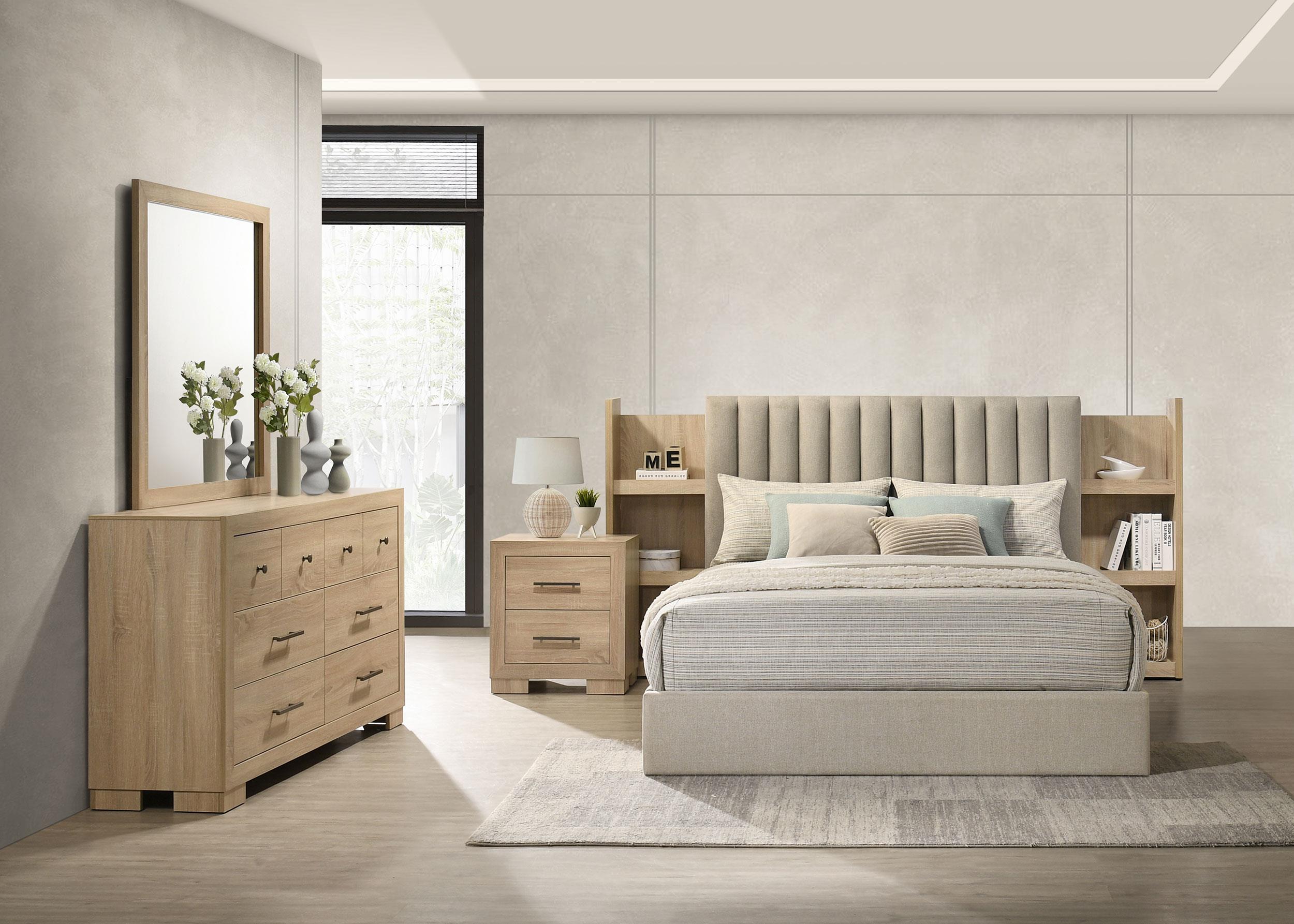 Arielle 4-piece Queen Bedroom Set Light Oak - 223111Q-S4