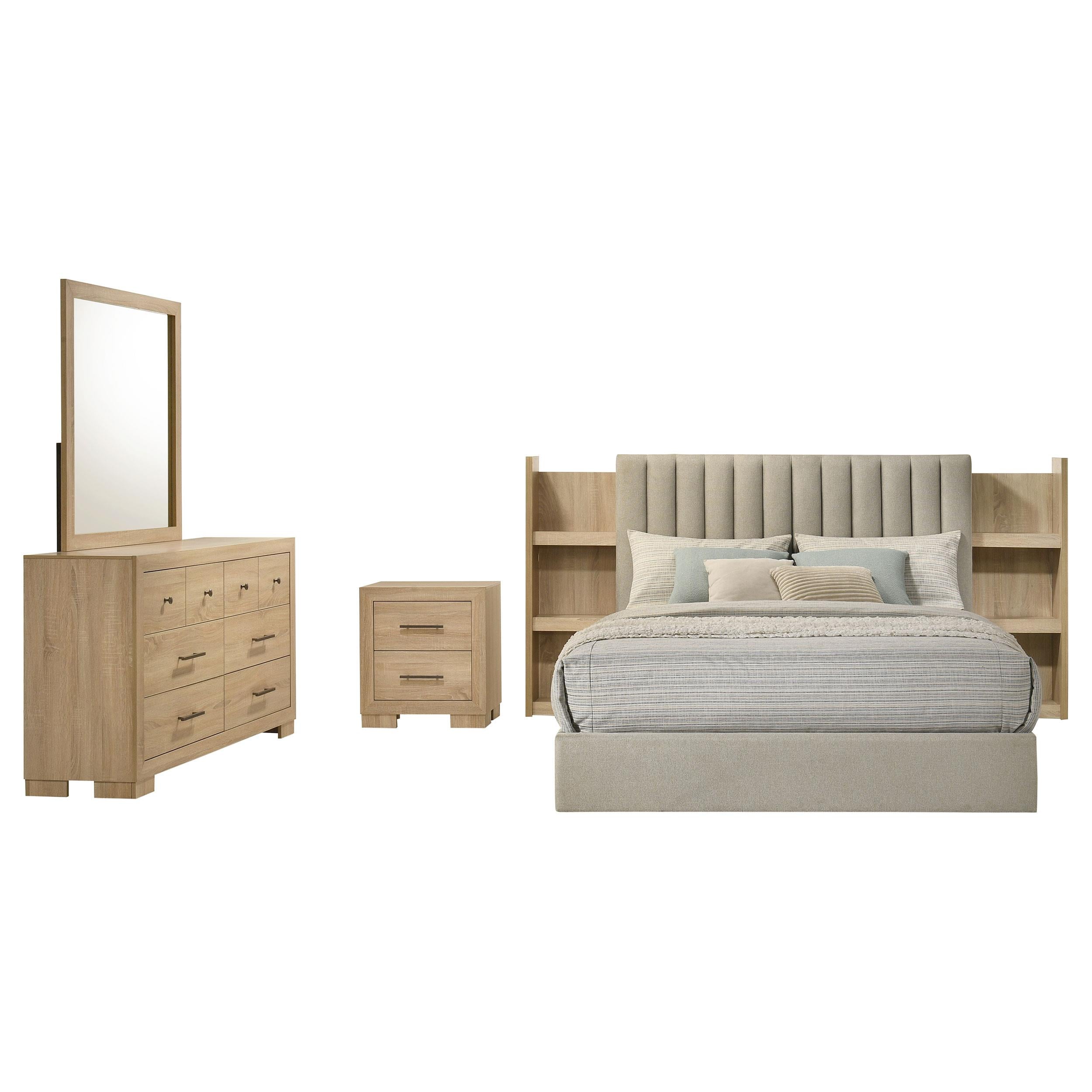 Arielle 4-piece Queen Bedroom Set Light Oak - 223111Q-S4