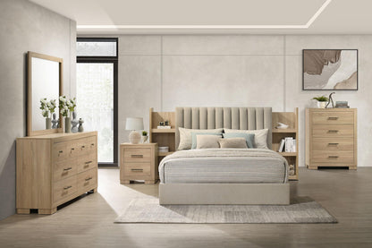 Arielle 5-piece Eastern King Bedroom Set Light Oak - 223111KE-S5