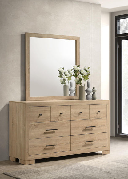 Arielle 6-drawer Bedroom Dresser with Mirror Light Oak - 223113M