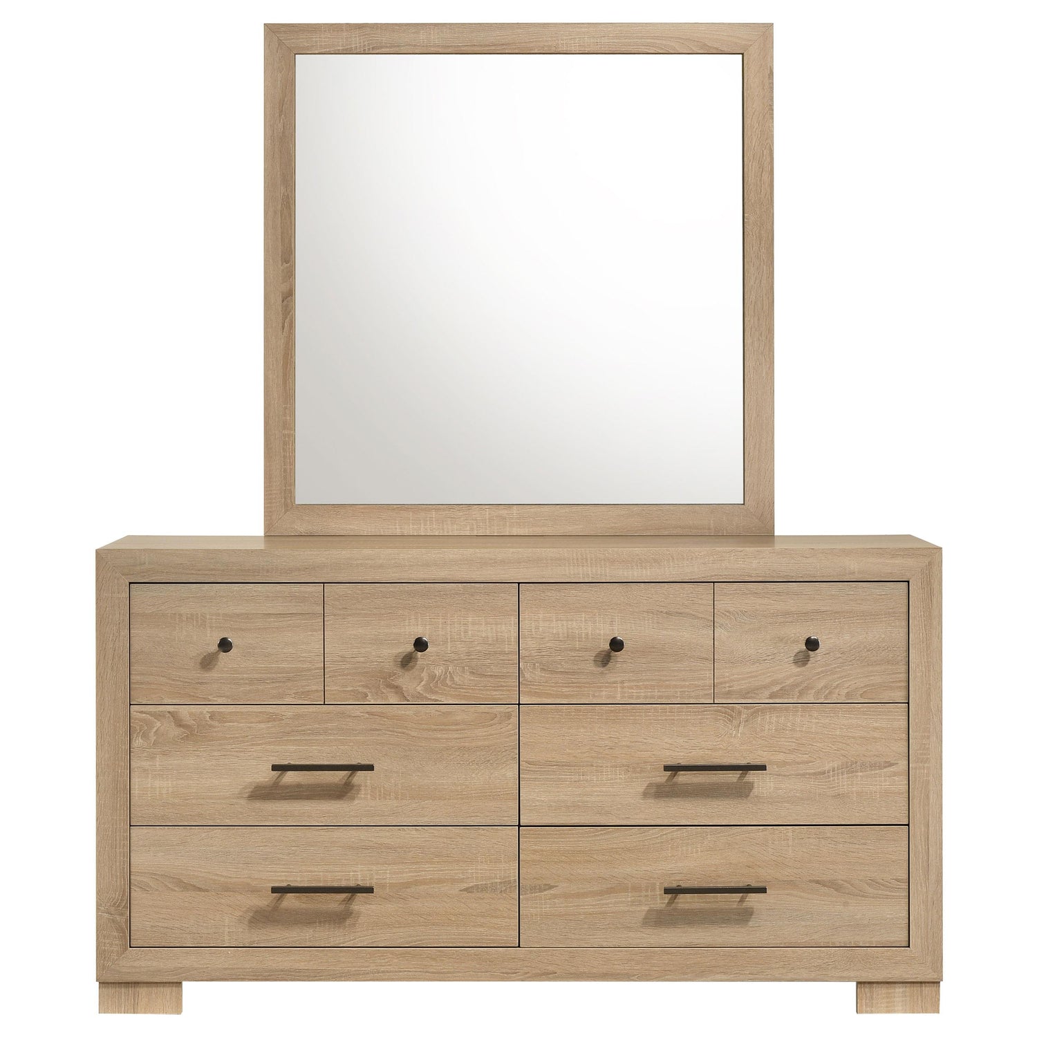 Arielle 6-drawer Bedroom Dresser with Mirror Light Oak - 223113M