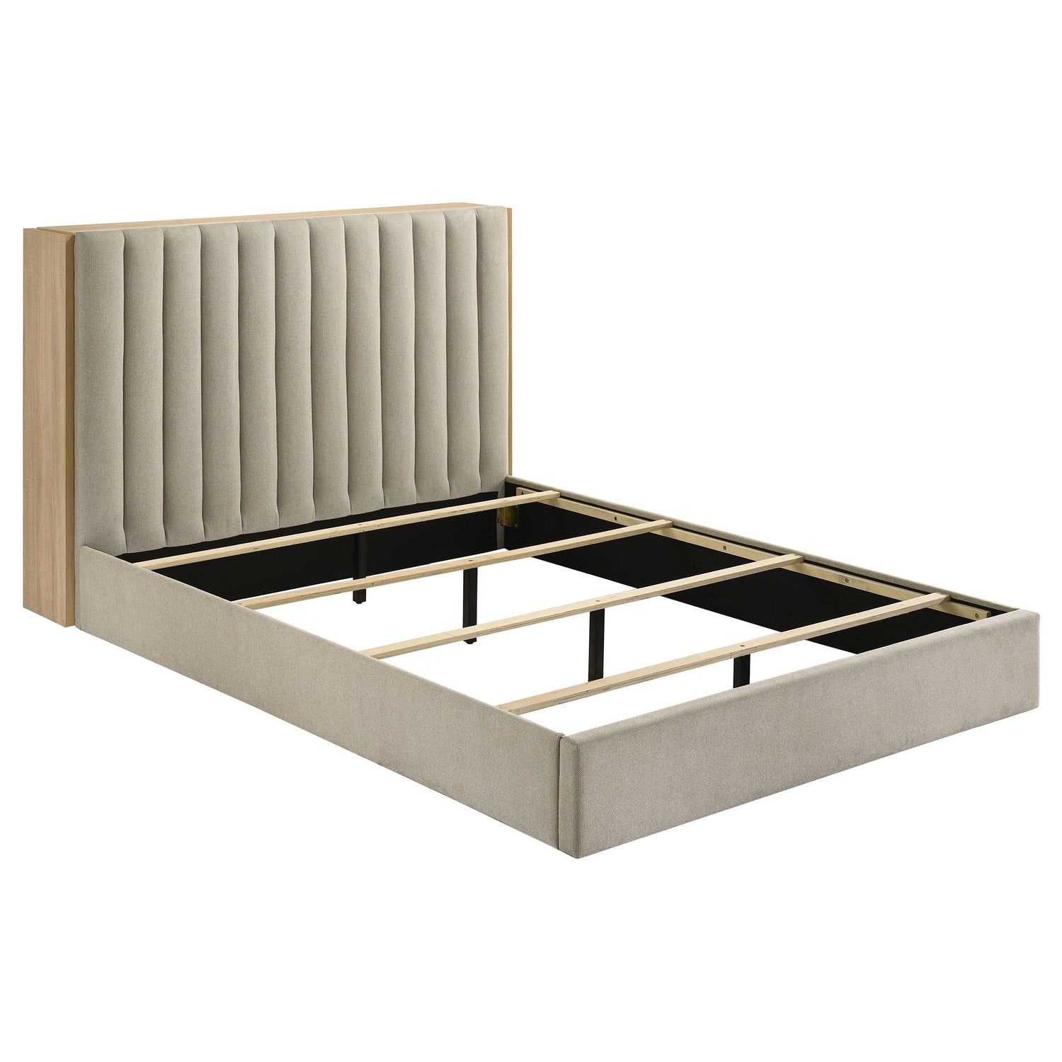 Arielle Eastern King Bookcase Panel Storage Bed Light Oak - 223111KE