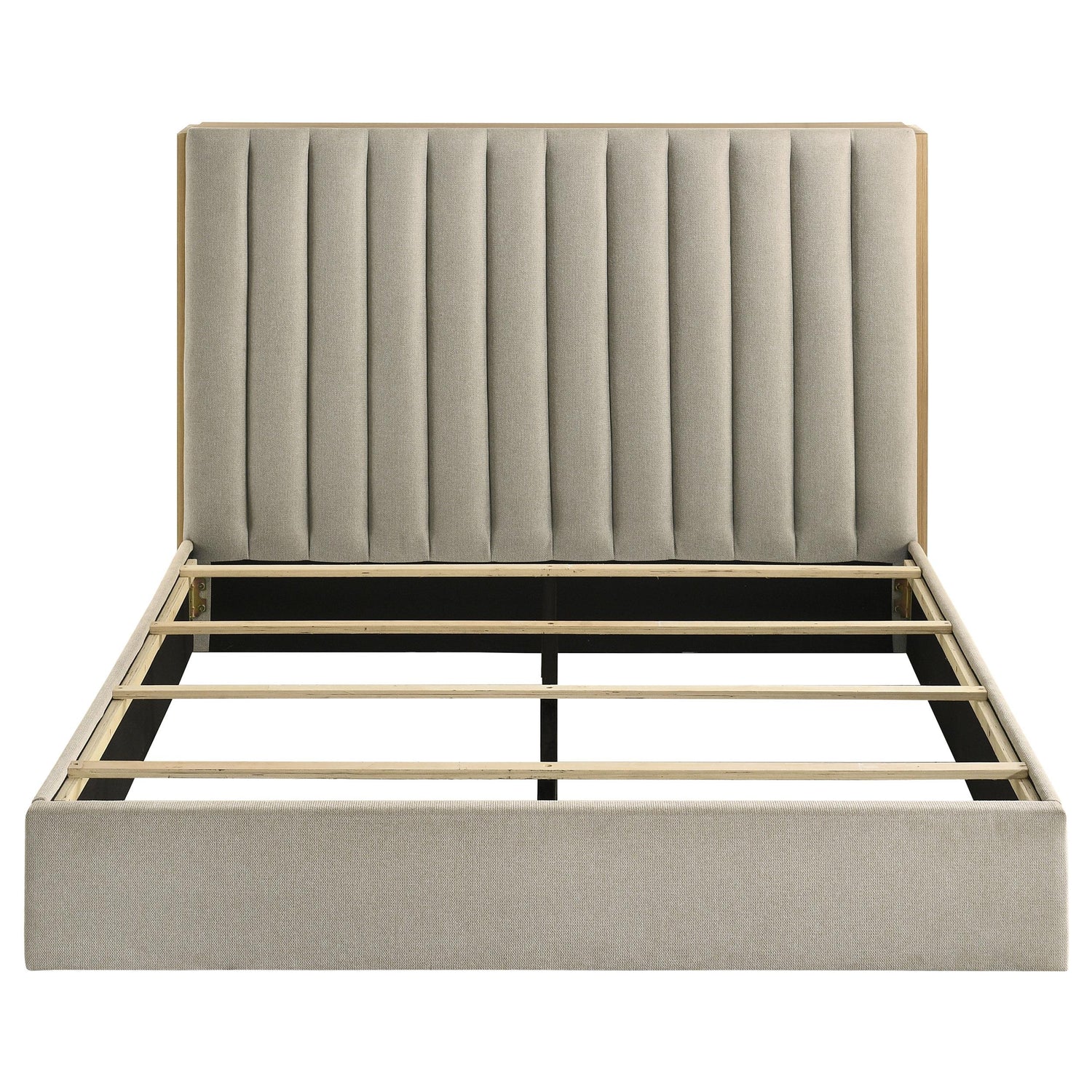 Arielle Eastern King Bookcase Panel Storage Bed Light Oak - 223111KE