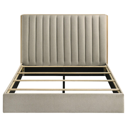 Arielle Eastern King Bookcase Panel Storage Bed Light Oak - 223111KE