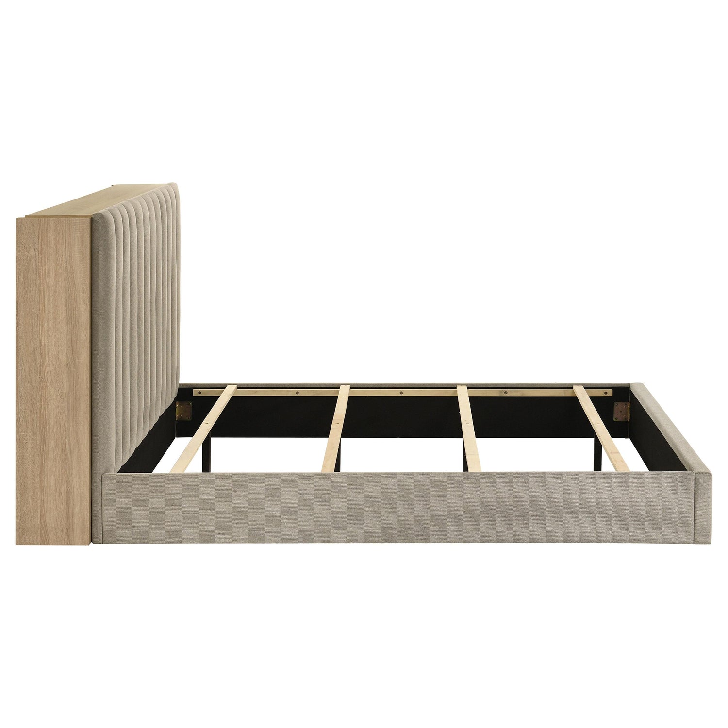Arielle Eastern King Bookcase Panel Storage Bed Light Oak - 223111KE