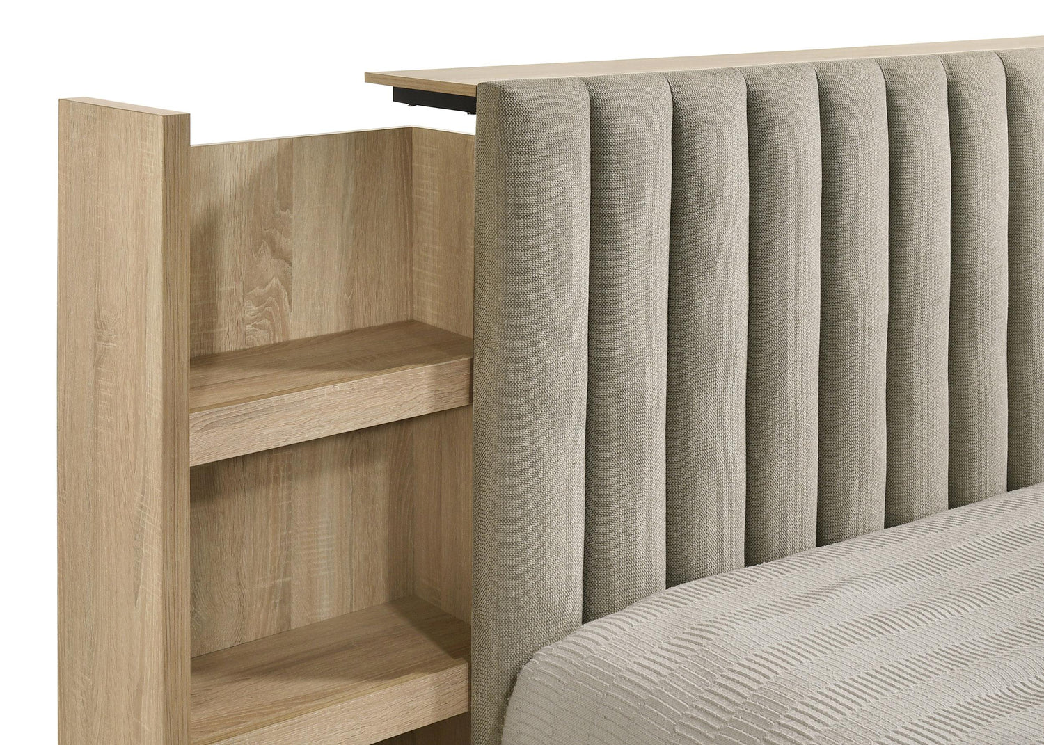 Arielle Queen Bookcase Panel Storage Bed Light Oak - 223111Q