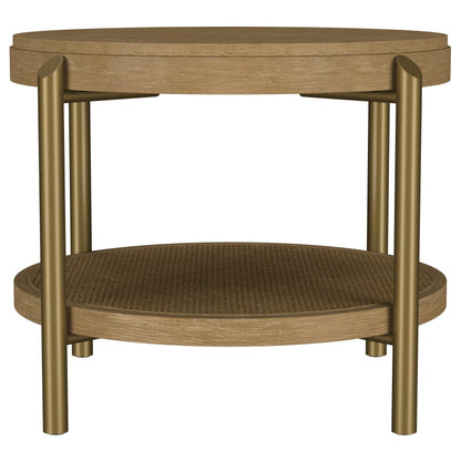 Arini 2-piece Round Coffee and End Table Set Sand Wash - 706188-S2