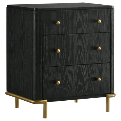 Arini 4-piece Eastern King Bedroom Set Cream and Black - 224331KECRM-S4