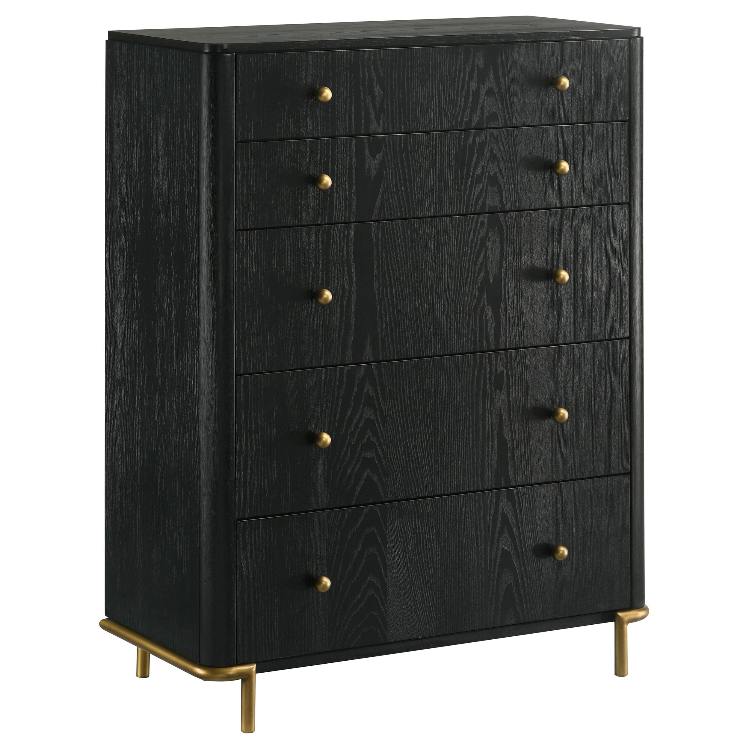 Arini 5-piece California King Bedroom Set Cream and Black - 224331KWCRM-S5