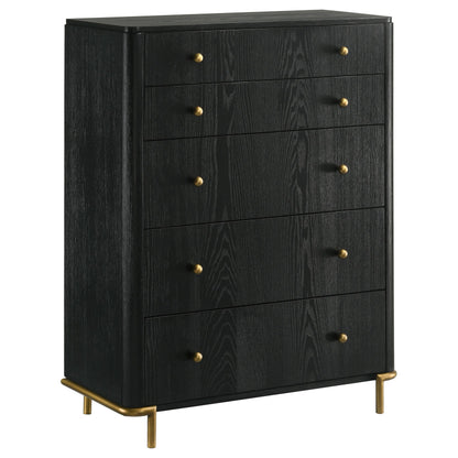 Arini 5-piece California King Bedroom Set Cream and Black - 224331KWCRM-S5